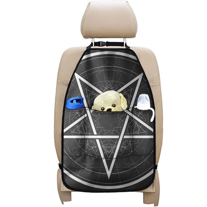 Geometric Inverted Pentagram Print Car Seat Organizers