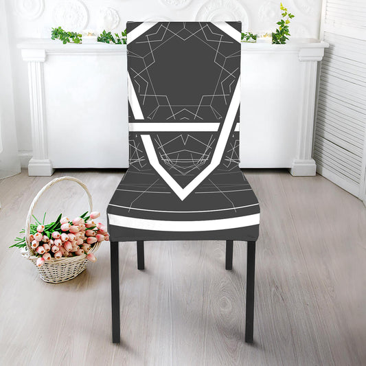 Geometric Inverted Pentagram Print Dining Chair Slipcover