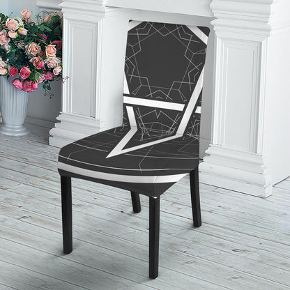 Geometric Inverted Pentagram Print Dining Chair Slipcover