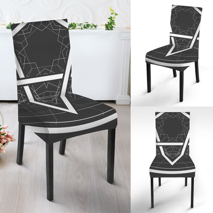 Geometric Inverted Pentagram Print Dining Chair Slipcover