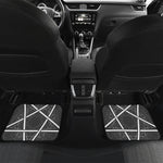 Geometric Inverted Pentagram Print Front and Back Car Floor Mats