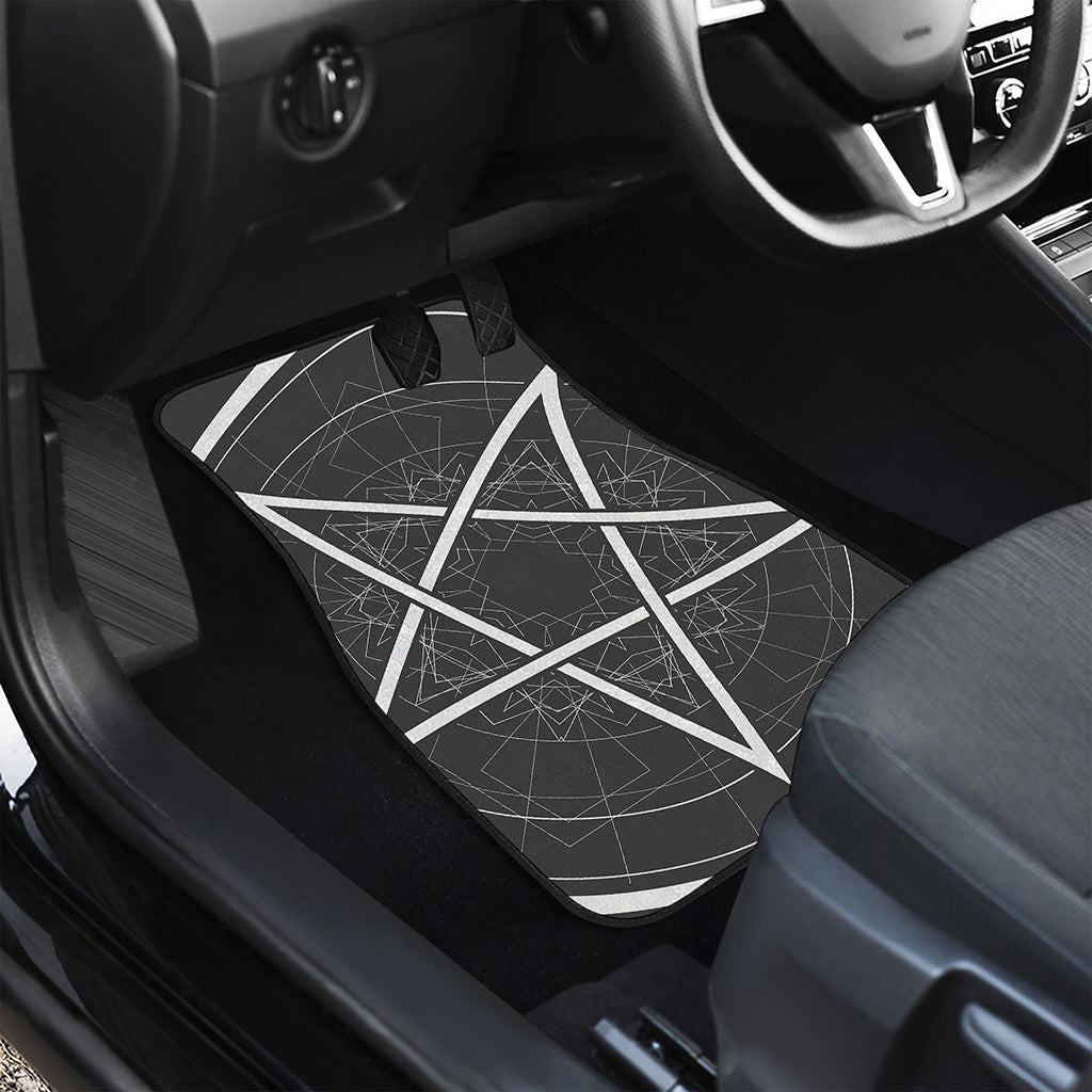 Geometric Inverted Pentagram Print Front Car Floor Mats