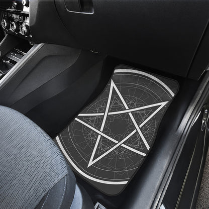 Geometric Inverted Pentagram Print Front Car Floor Mats