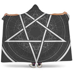 Geometric Inverted Pentagram Print Hooded Blanket