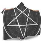 Geometric Inverted Pentagram Print Hooded Blanket