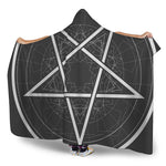 Geometric Inverted Pentagram Print Hooded Blanket