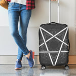 Geometric Inverted Pentagram Print Luggage Cover