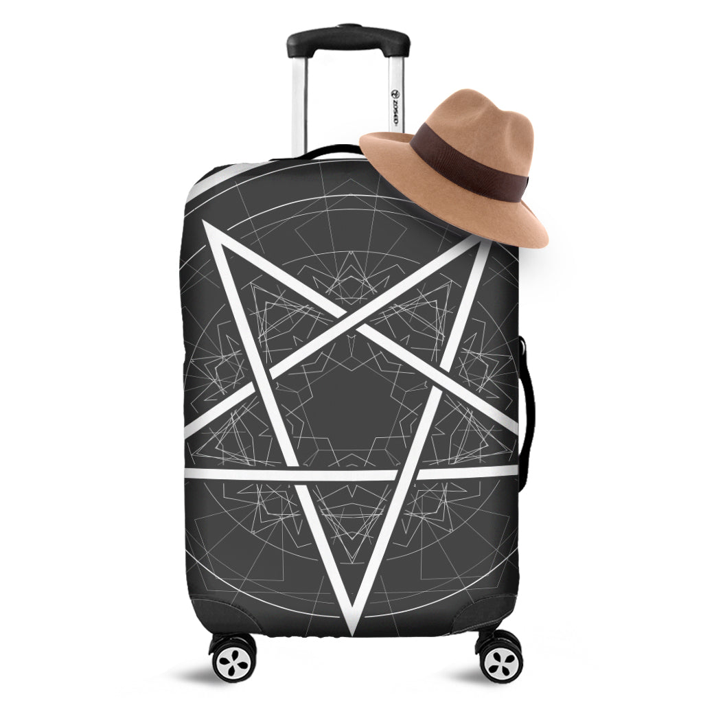 Geometric Inverted Pentagram Print Luggage Cover