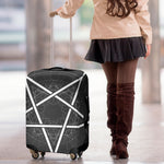 Geometric Inverted Pentagram Print Luggage Cover