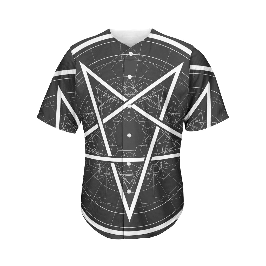 Geometric Inverted Pentagram Print Men's Baseball Jersey