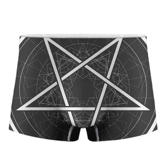 Geometric Inverted Pentagram Print Men's Boxer Briefs