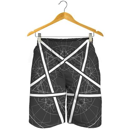 Geometric Inverted Pentagram Print Men's Shorts