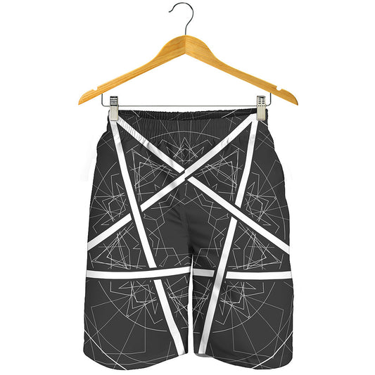 Geometric Inverted Pentagram Print Men's Shorts