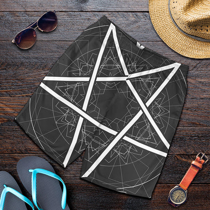 Geometric Inverted Pentagram Print Men's Shorts