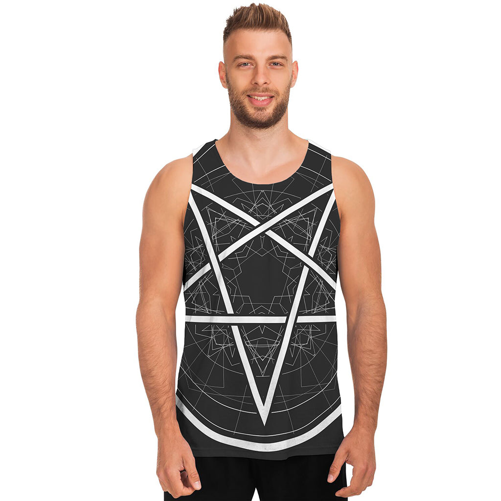 Geometric Inverted Pentagram Print Men's Tank Top