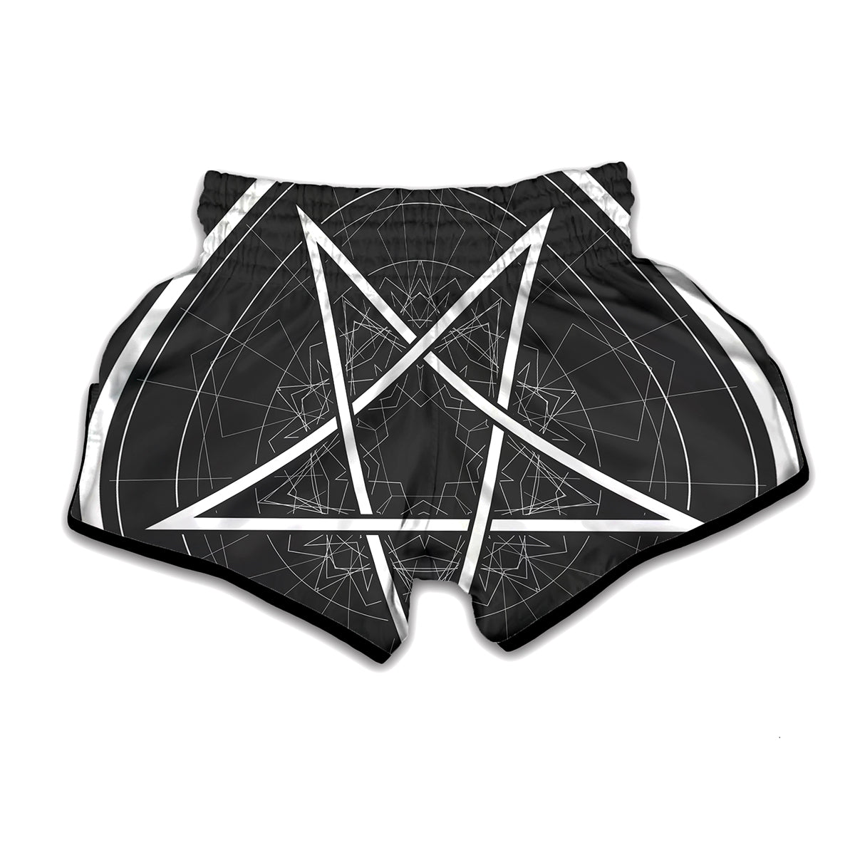 Geometric Inverted Pentagram Print Muay Thai Boxing Shorts