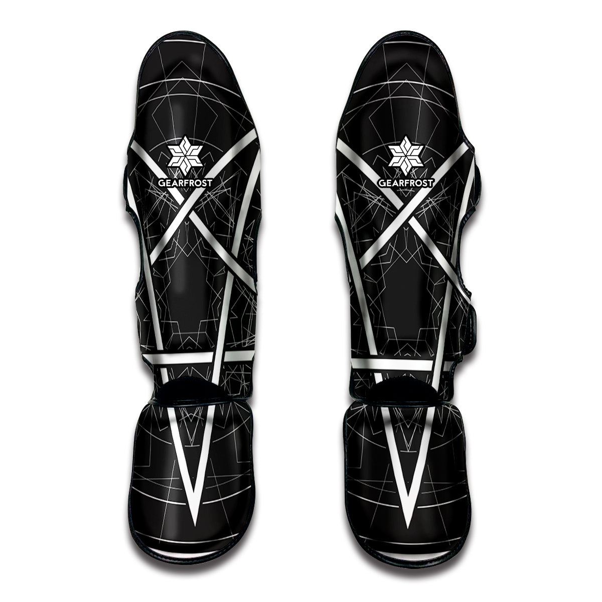 Geometric Inverted Pentagram Print Muay Thai Shin Guard