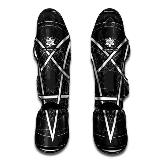Geometric Inverted Pentagram Print Muay Thai Shin Guard