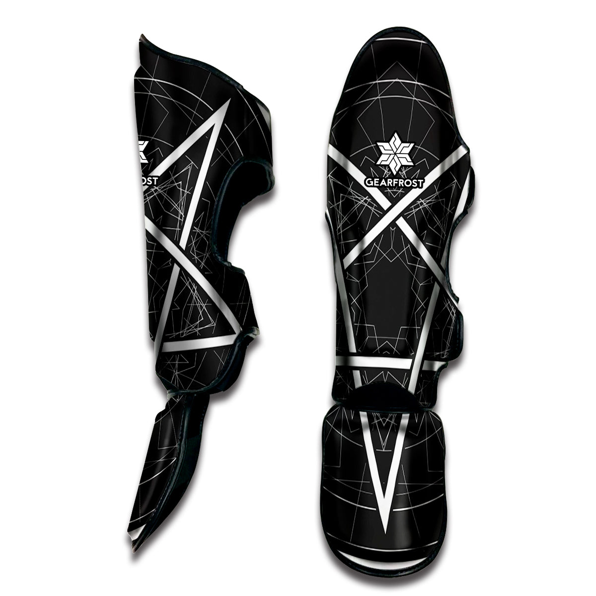 Geometric Inverted Pentagram Print Muay Thai Shin Guard