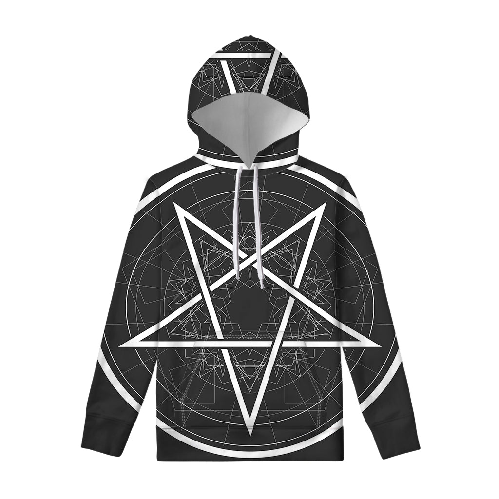 Geometric Inverted Pentagram Print Pullover Hoodie