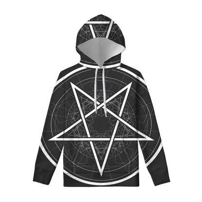 Geometric Inverted Pentagram Print Pullover Hoodie