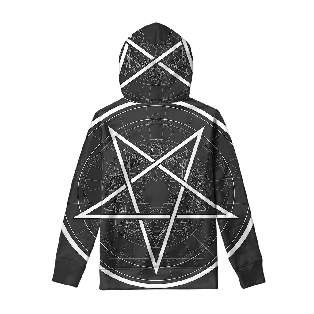 Geometric Inverted Pentagram Print Pullover Hoodie