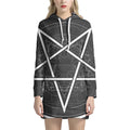 Geometric Inverted Pentagram Print Pullover Hoodie Dress