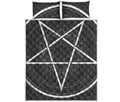 Geometric Inverted Pentagram Print Quilt Bed Set