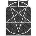 Geometric Inverted Pentagram Print Quilt Bed Set