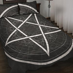 Geometric Inverted Pentagram Print Quilt Bed Set