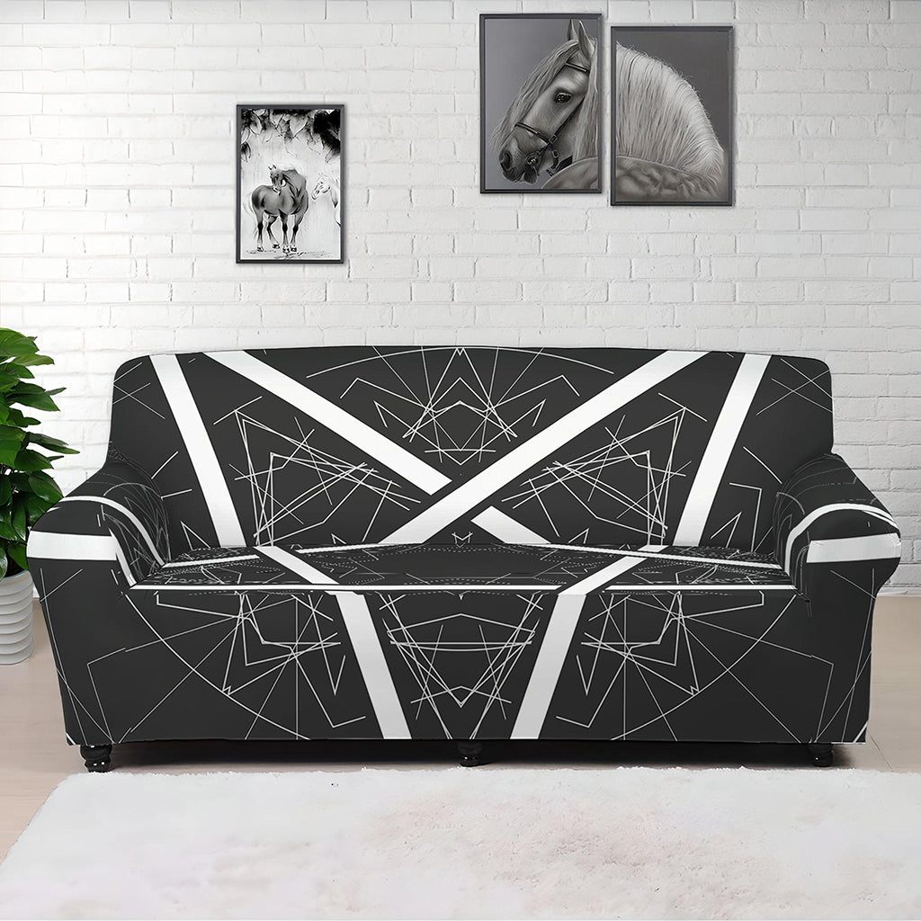 Geometric Inverted Pentagram Print Sofa Cover