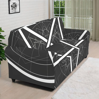 Geometric Inverted Pentagram Print Sofa Cover