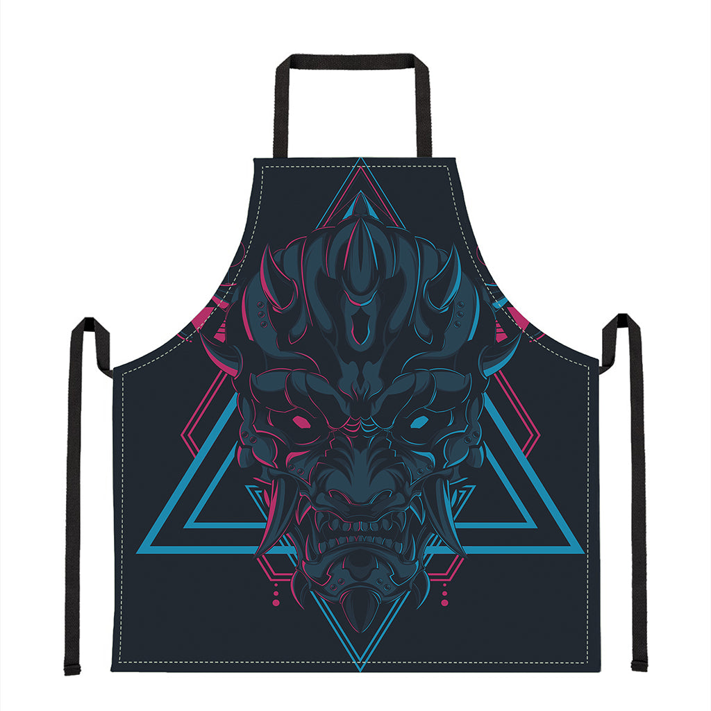 Geometric Japanese Demon Print Apron