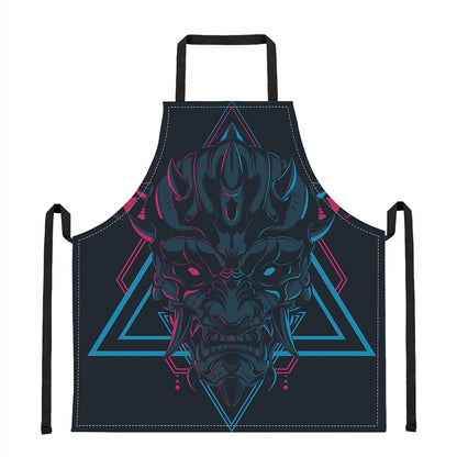 Geometric Japanese Demon Print Apron