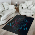 Geometric Japanese Demon Print Area Rug