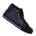 Geometric Japanese Demon Print Black High Top Shoes