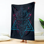 Geometric Japanese Demon Print Blanket