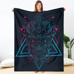 Geometric Japanese Demon Print Blanket