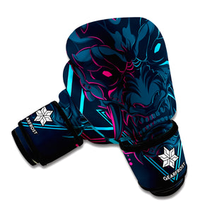 Geometric Japanese Demon Print Boxing Gloves