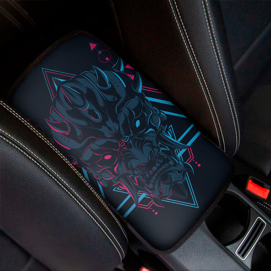Geometric Japanese Demon Print Car Center Console Cover