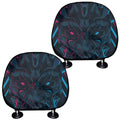 Geometric Japanese Demon Print Car Headrest Covers
