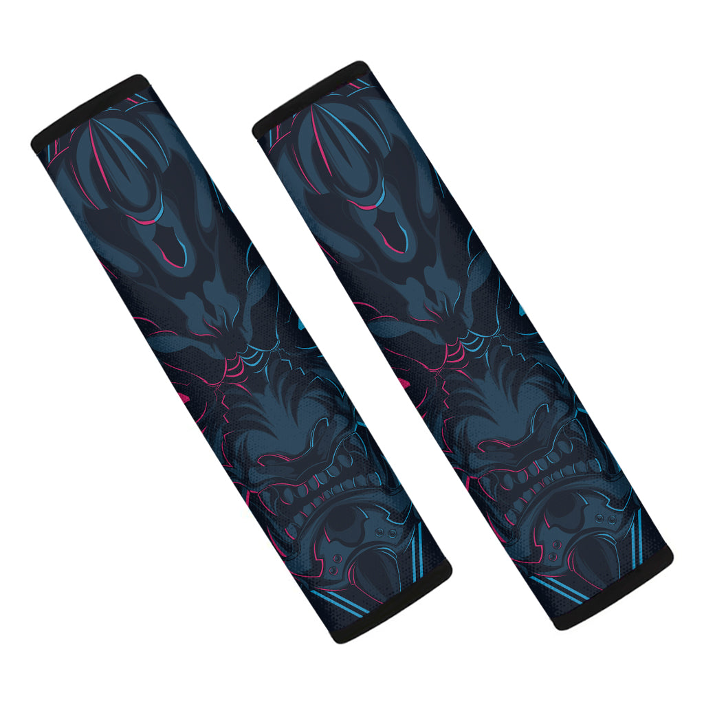 Geometric Japanese Demon Print Car Seat Belt Covers