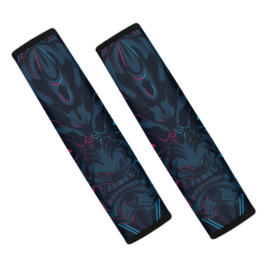 Geometric Japanese Demon Print Car Seat Belt Covers