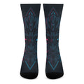 Geometric Japanese Demon Print Crew Socks