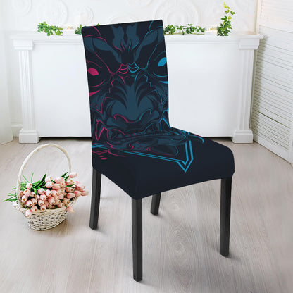 Geometric Japanese Demon Print Dining Chair Slipcover