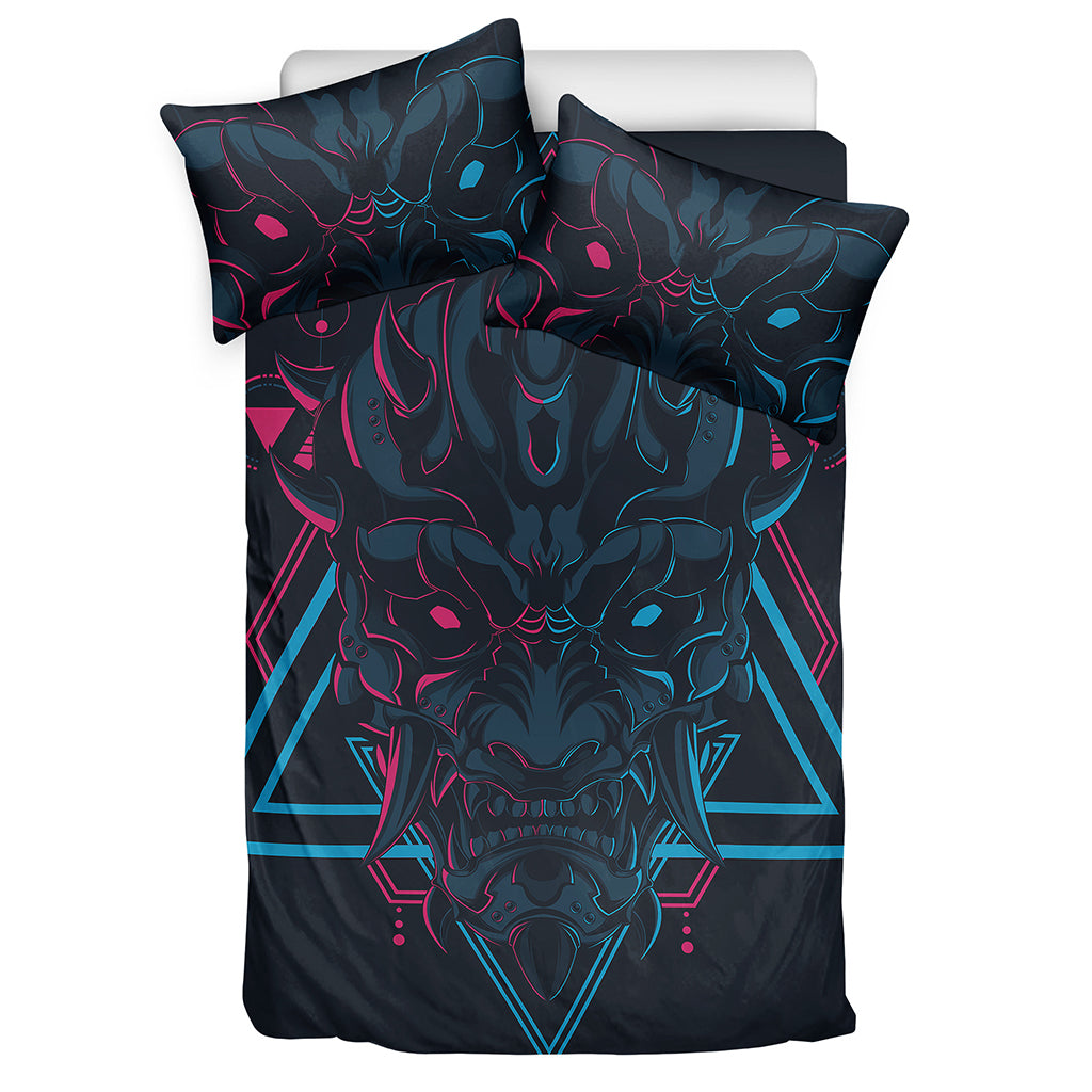 Geometric Japanese Demon Print Duvet Cover Bedding Set