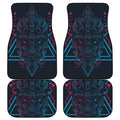 Geometric Japanese Demon Print Front and Back Car Floor Mats