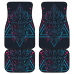 Geometric Japanese Demon Print Front and Back Car Floor Mats