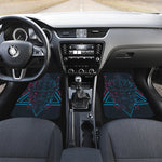 Geometric Japanese Demon Print Front and Back Car Floor Mats