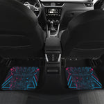 Geometric Japanese Demon Print Front and Back Car Floor Mats